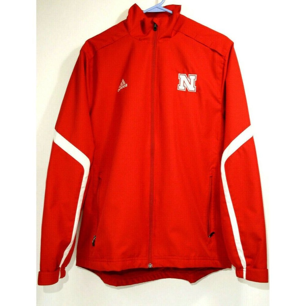 Adidas Jacket Mens Sz Small Nebraska Woven Warmup Style 6985A Red $49 - Picture 4 of 12